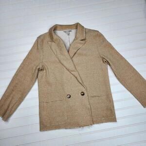 Top shop Carly Coat Jacket Yellow/Gold Raw Hem Size US 2